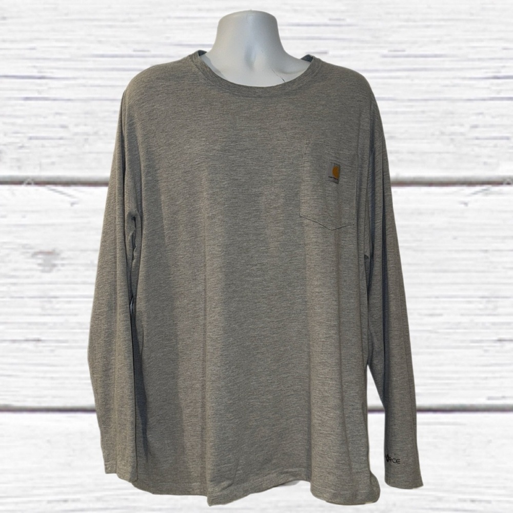 Carhartt Force Relaxed Fit Long Sleeve T-Shirt 2XL Gray Pocket Tee